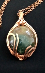 round ocean jasper pendant